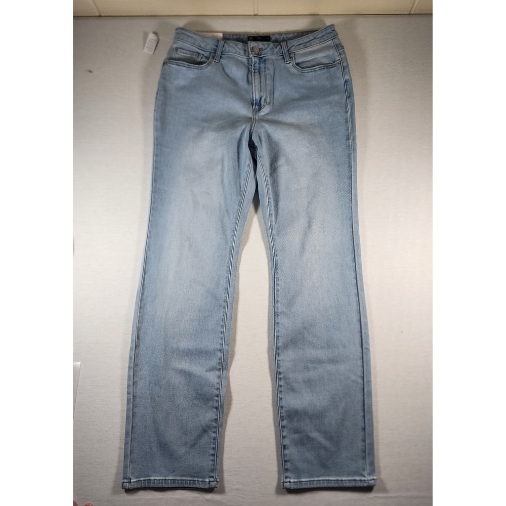 Members Mark Women Straight Leg Size 12 Jeans Light Wash High Rise 30 InseamNWT